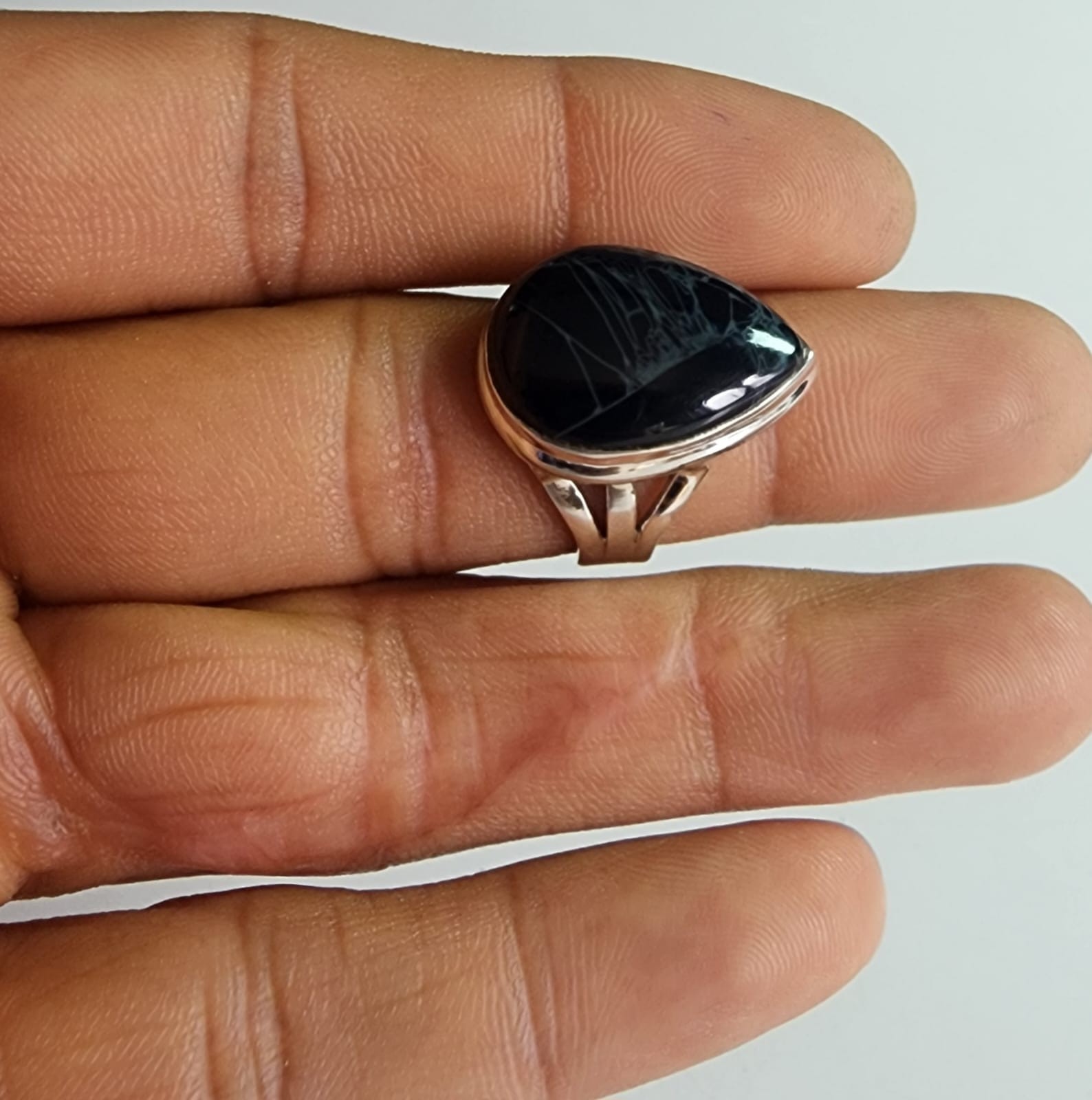 SPIDER WEB JASPER NATURAL GEMSTONE 925 STERLING SILVER JEWELRY RING SIZE 3 TO 12