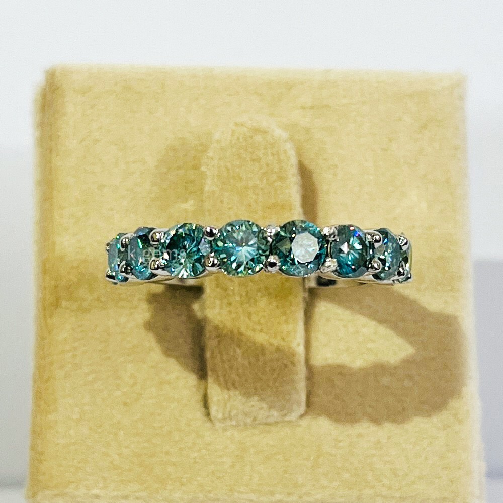 3 Ct Blue Treated Diamond Band Great Shine & Luster VVS1 Certified Wedding Band