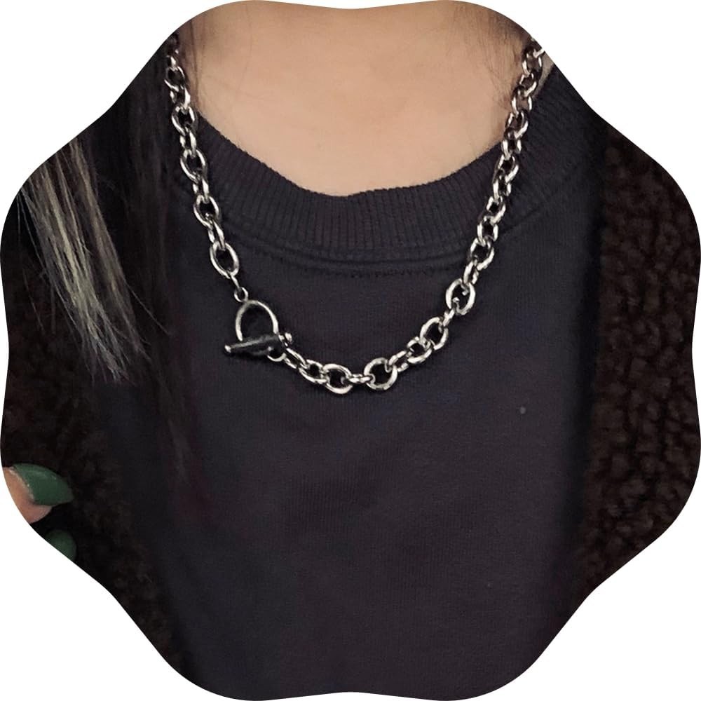 Dainty Punk Layered Chain Choker Necklace Set Boho Pendant Jewelry