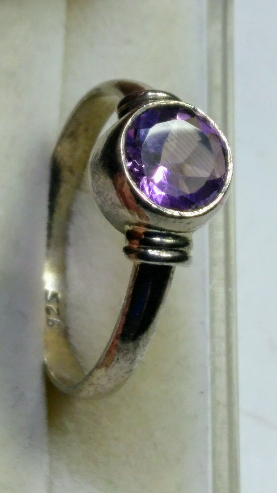 CUTE NATURAL SMOKY QUARTZ IN STERLING SILVER.925 RING SIZE 8.75-9.0!