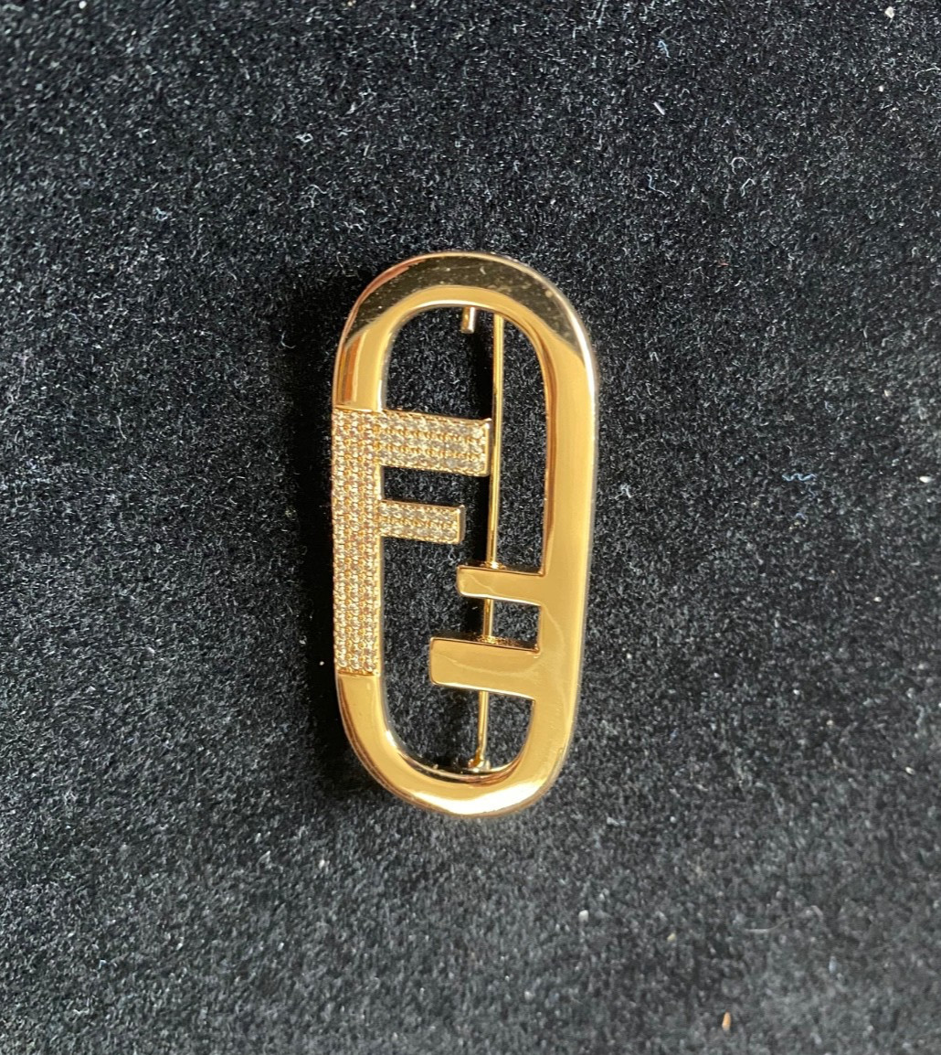 Splendid Looking Fendi Stamped Brooch Pin