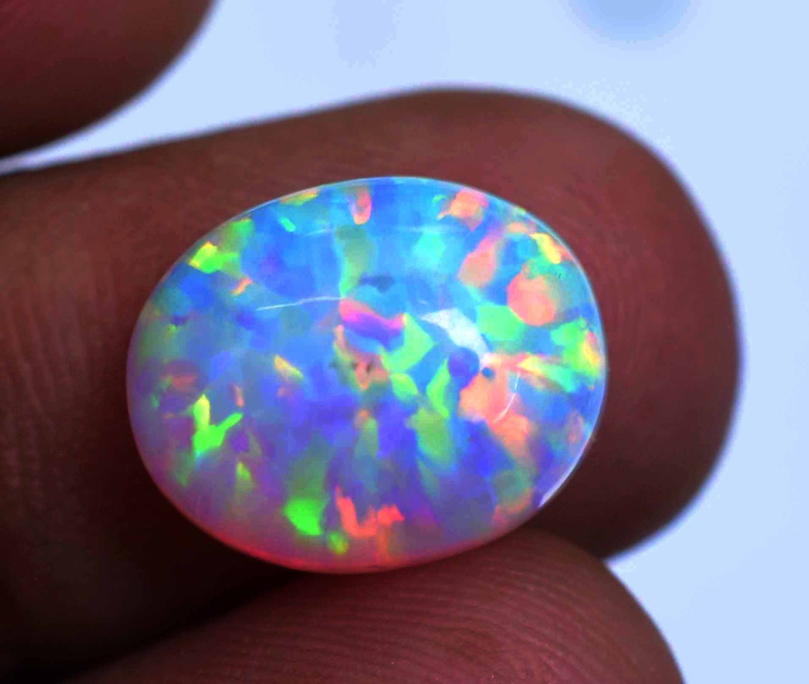 6.90 Ct Natural Ethiopian Fire Opal Certified Play of Color Untreated Gemstone