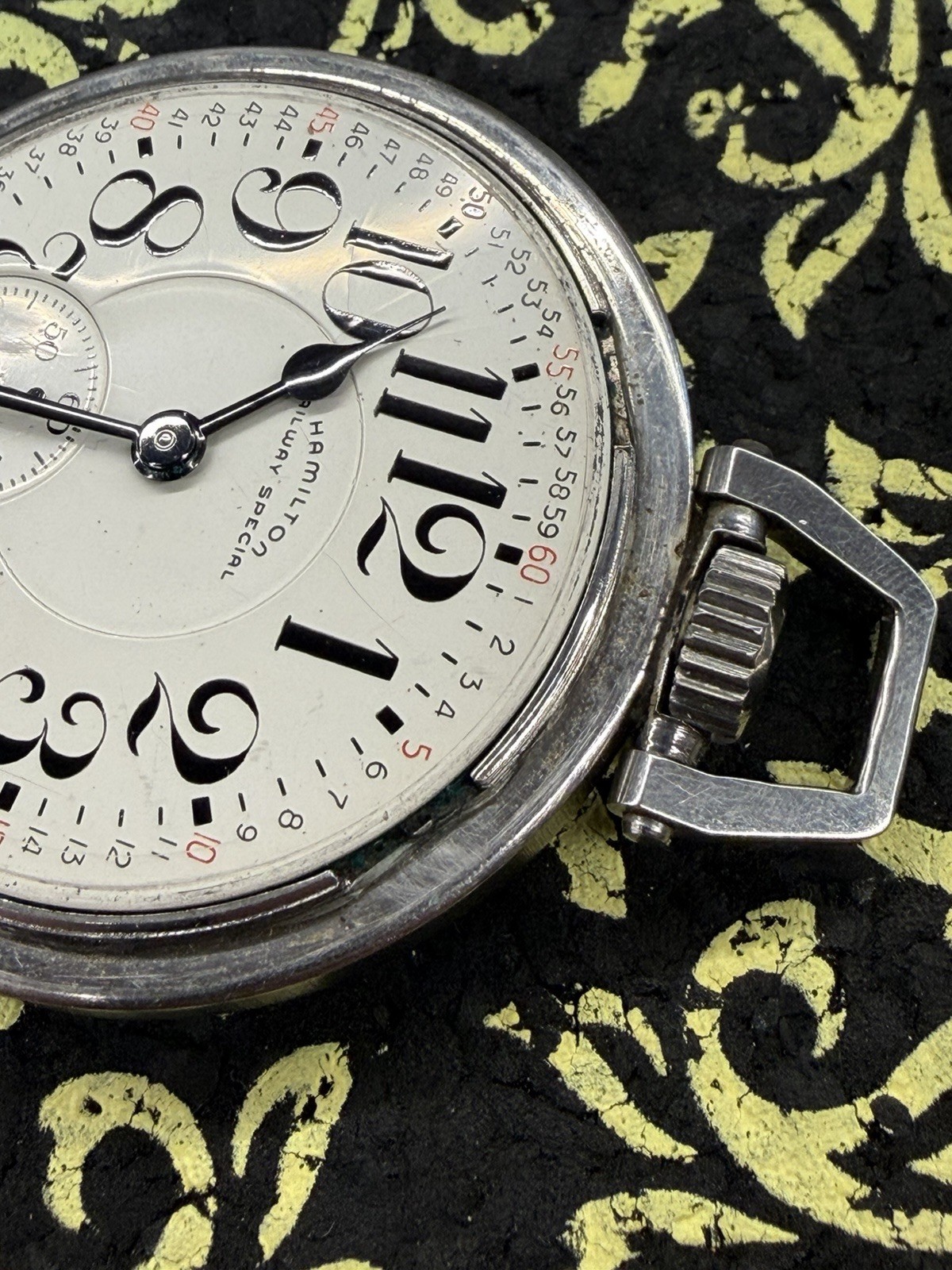 HAMILTON Railway Special Pocket Watch 992B 21j Stainless Steel Star Watch Case