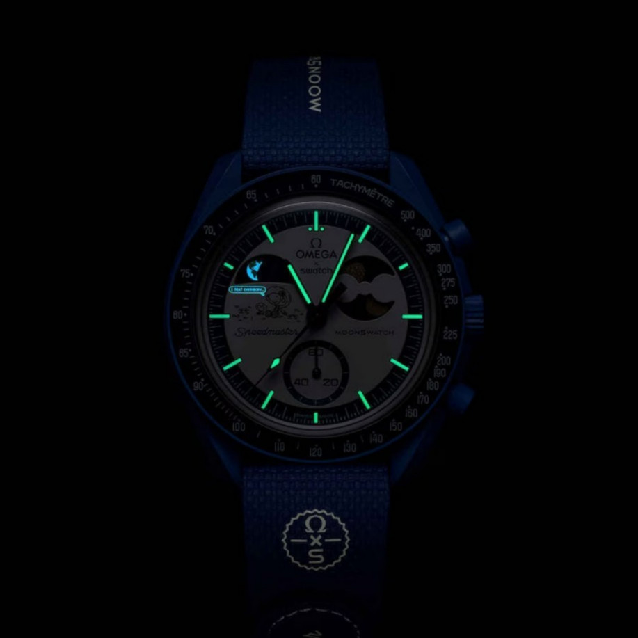 Omega x Swatch x Snoopy Popcorn Harvest MISSION TO EARTHPHASE MOONSHINE GOLD JPN