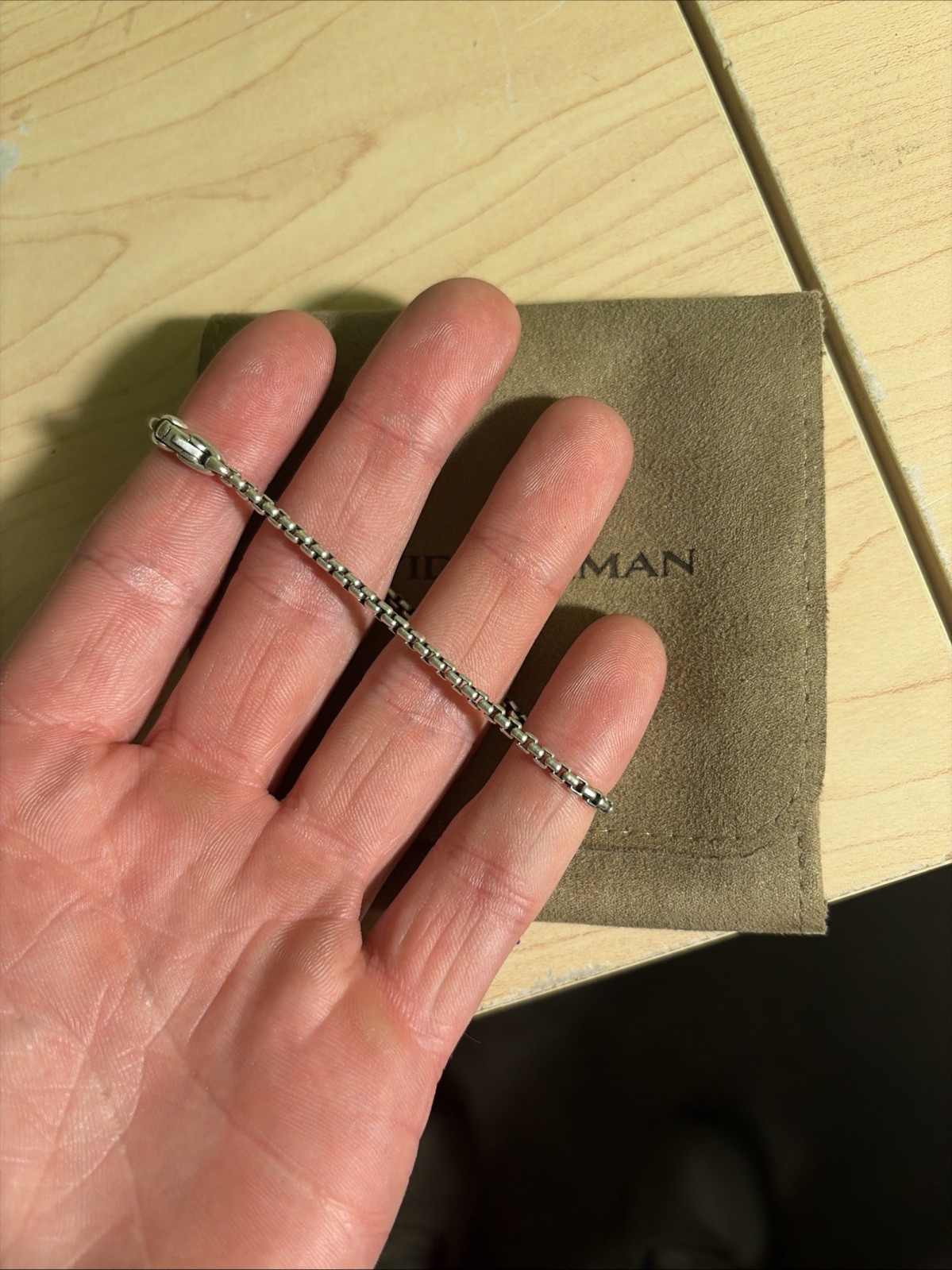David Yurman Men’s Bracelet Silver Size Small BC0104M Used Authentic