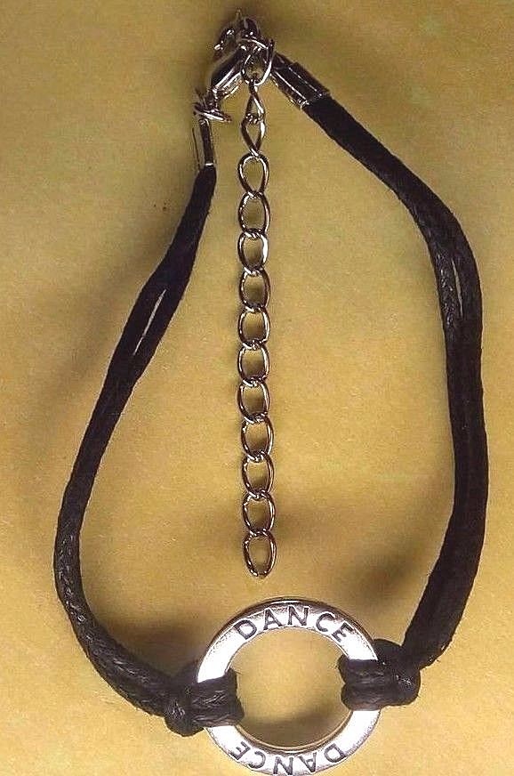 BRACELET DANCE 7″ – 9″ Adjustable Metal Chain Black Silver Fashion Jewelry NEW