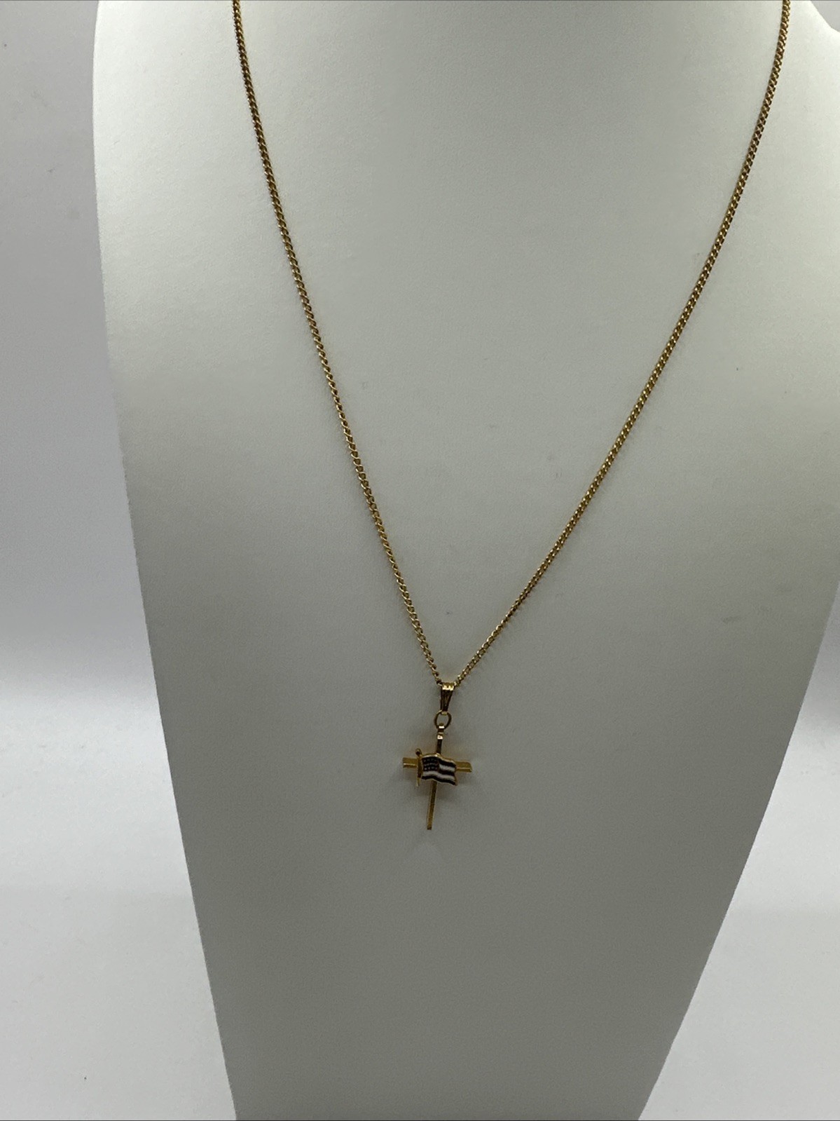 Patriot Cross American Flag Independence Day Religious Jewelry Pendant Necklace