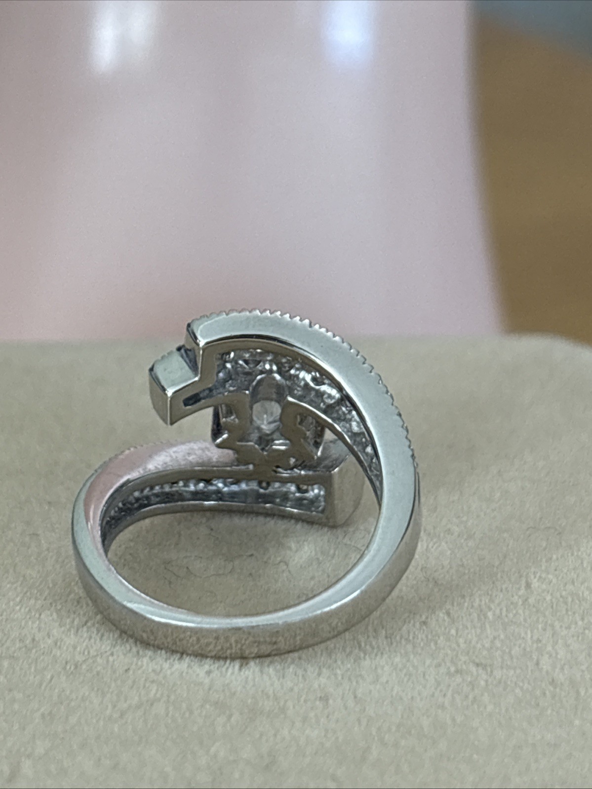 Sterling Silver Palladium Cubic Zirconia Bold Shooting Star Ring Size 6
