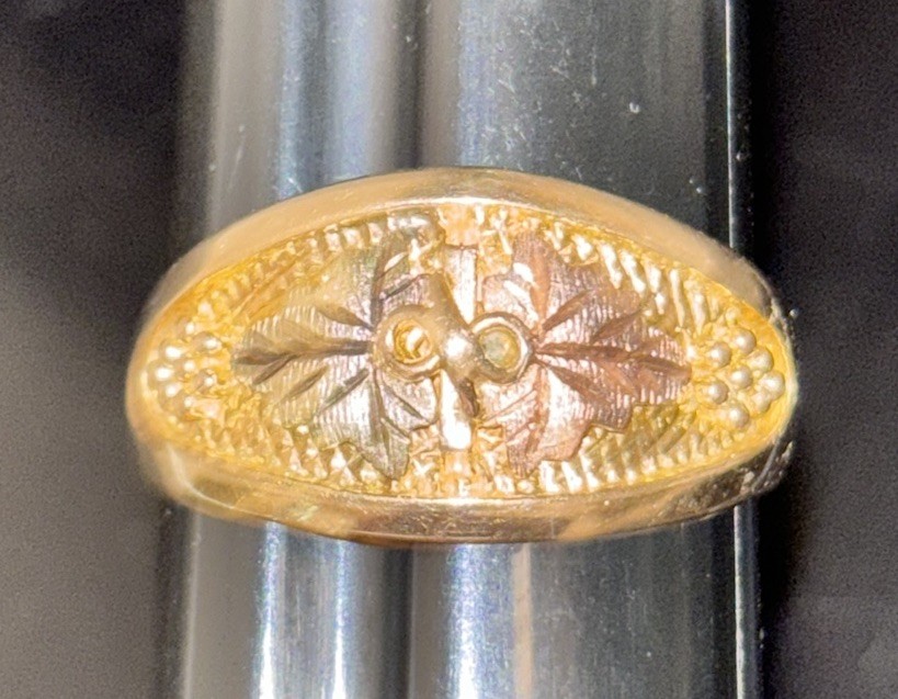 10k Yellow Gold Men’s Landstrom’s Black Hills Gold Tapered Band Ring Size 12
