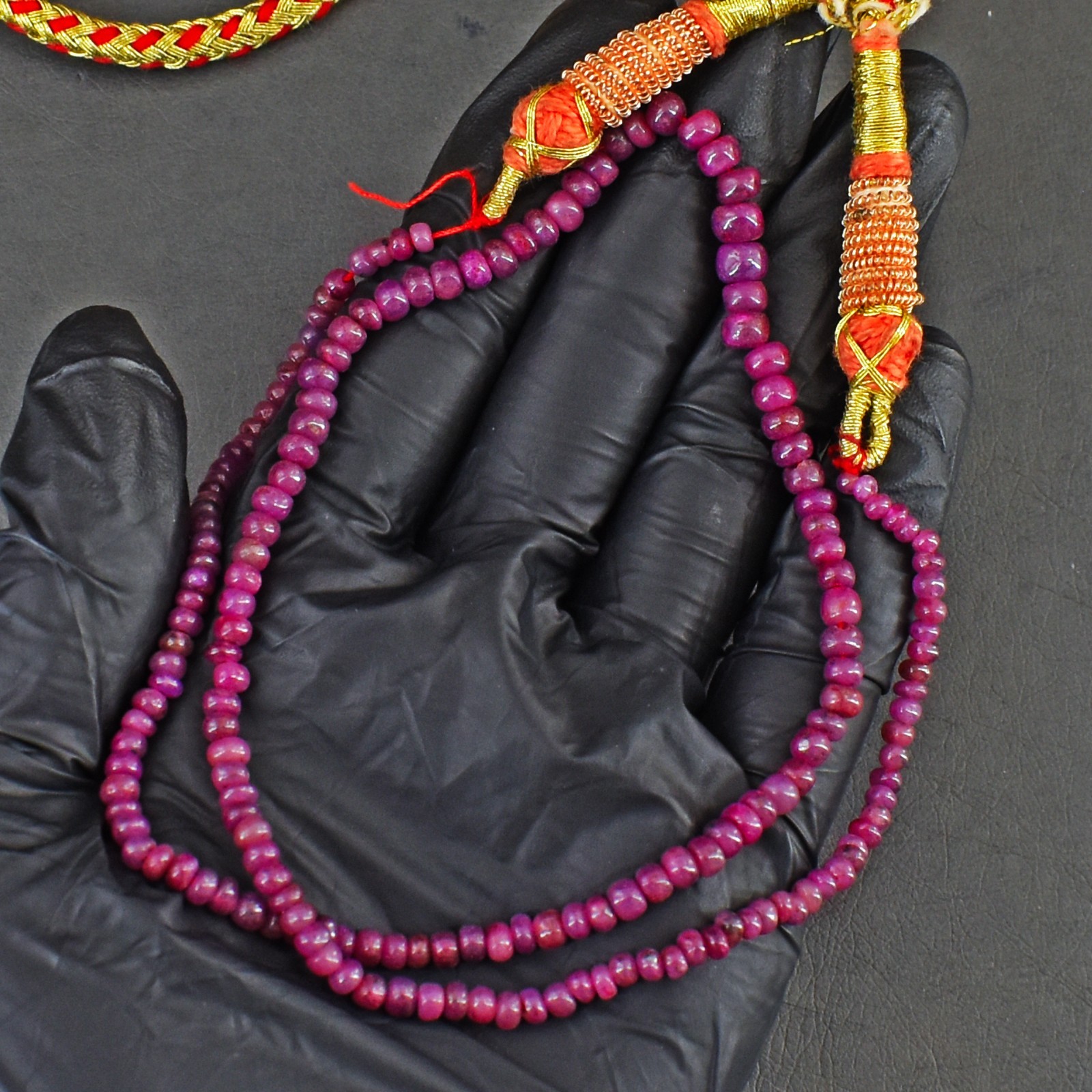 Very Attractive Ruby Amazing Cut 100.00 Cts Beaded Necklace Jewelery SK 19 E829