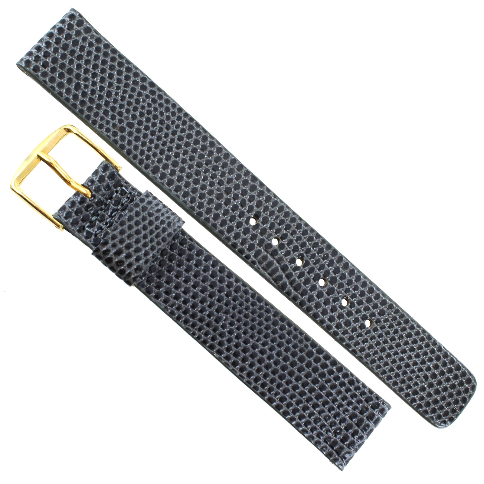 19mm Speidel Gray Lizard Grain Genuine Calfskin Square Tip Unstitched Mens Band
