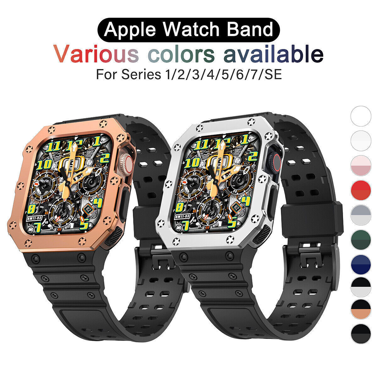 Band For Apple Watch Series 7 8 9 41/45MM Series SE 3 2 4 5 6 iWatch Strap+Case