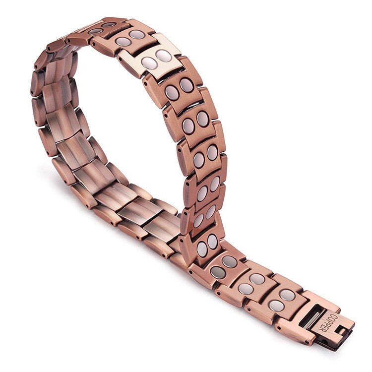 2 Pack Pure Copper Magnetic Bracelet Arthritis Pain Therapy Energy Cuff Bangle