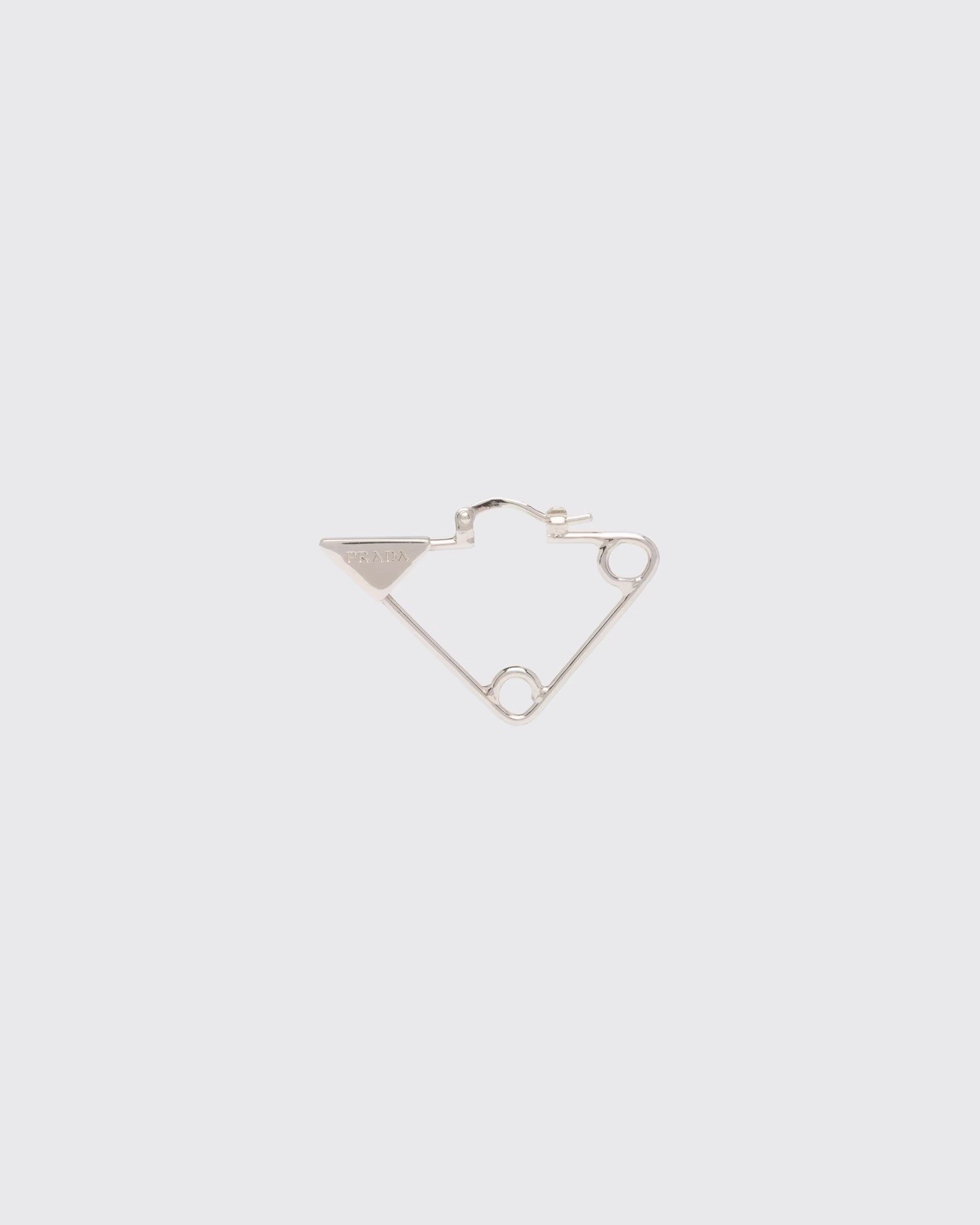 Authentic Prada Symbole Single Earring Left Lobe Silver Modern Punk