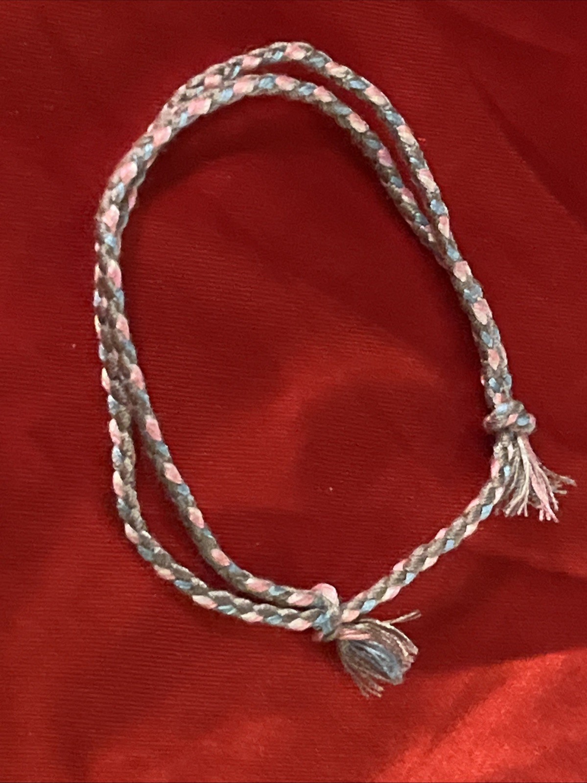 NEW BOHO BRAIDED THREAD FRIENDSHIP BRACELET ADJUSTABLE SKY BLUE GRAY PINK WHITE