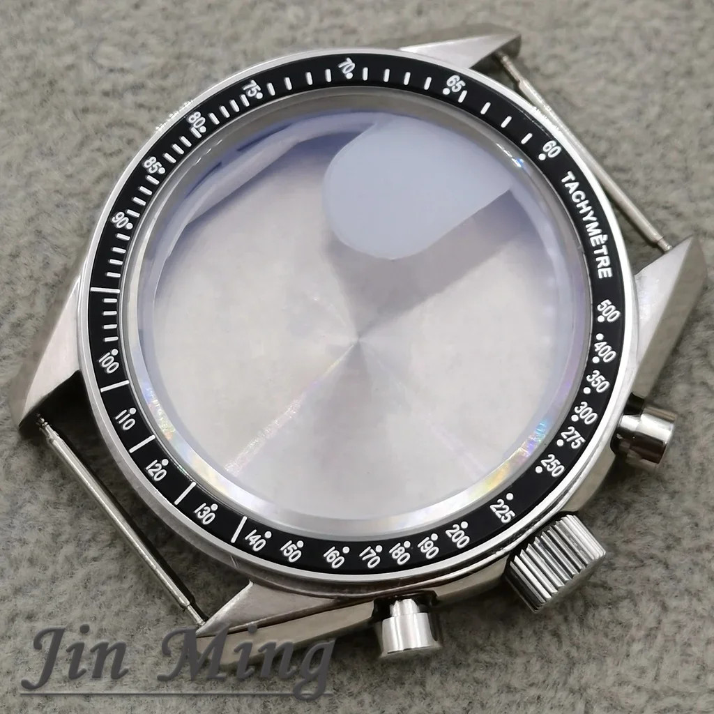 VK63 Case 39.7mm Metal Case Chronograph Case Bezel,watch Sealed Back Moon Watch