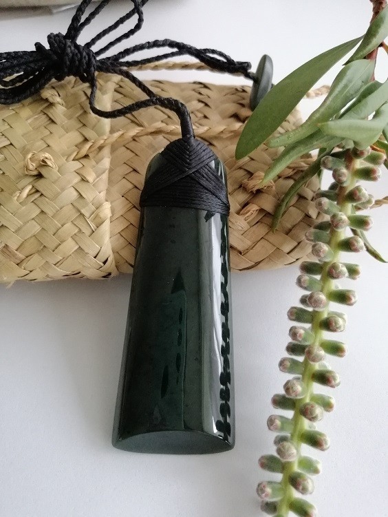 New Zealand Jade Greenstone Polished Toki Large Pendant 85mm x 32mm Unisex