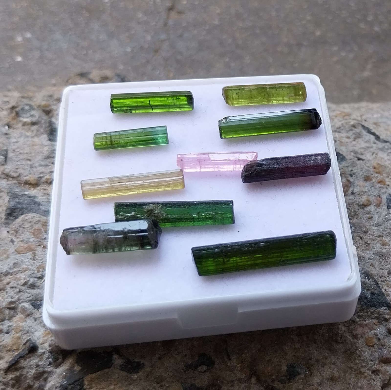 25.5 Ct 13 to 21 MM Natural Multi Color Tourmaline Raw Rough Pencil 10 Piece Lot