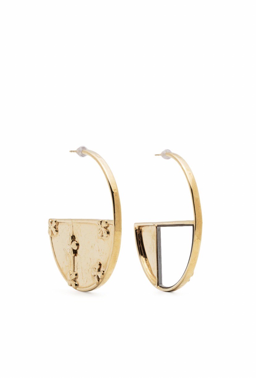 Aurelie Biderman Bianca Earrings 18k Gold Plated Brass. Seen In Vanity Fair NEW