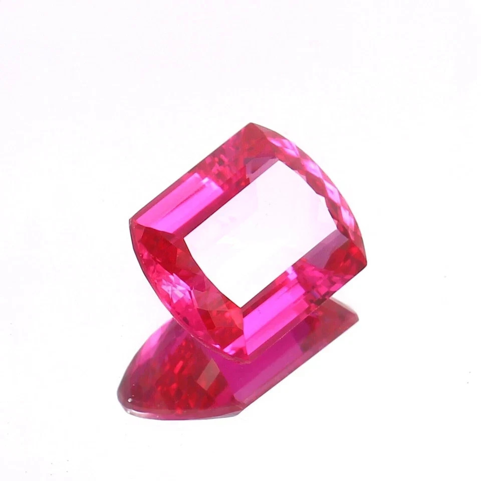 Natural 31.95 Ct Pink Sapphire Faceted Ceylon Fancy Cut Certified Loose Gemstone