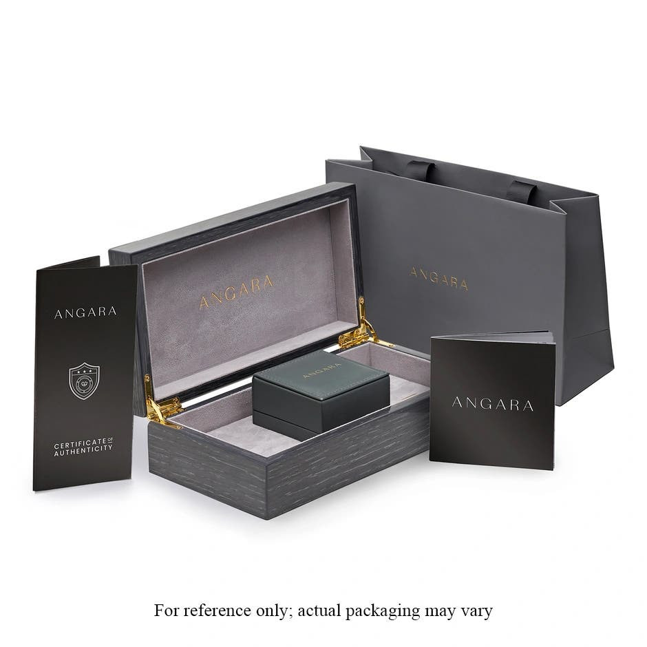 Angara Natural Square Emerald and Diamond Wedding Ring in 14K Solid Gold (2.6MM)