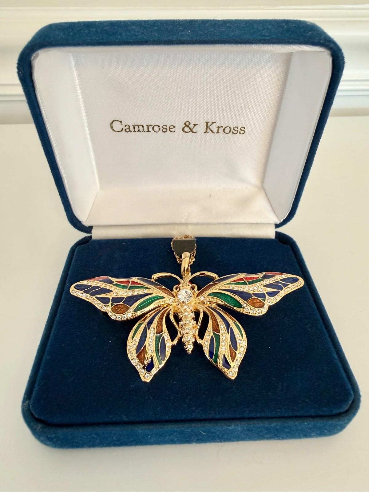 Camrose & Kross Jackie Kennedy Butterfly Brooch & Pendant Necklace – NIB – Gift