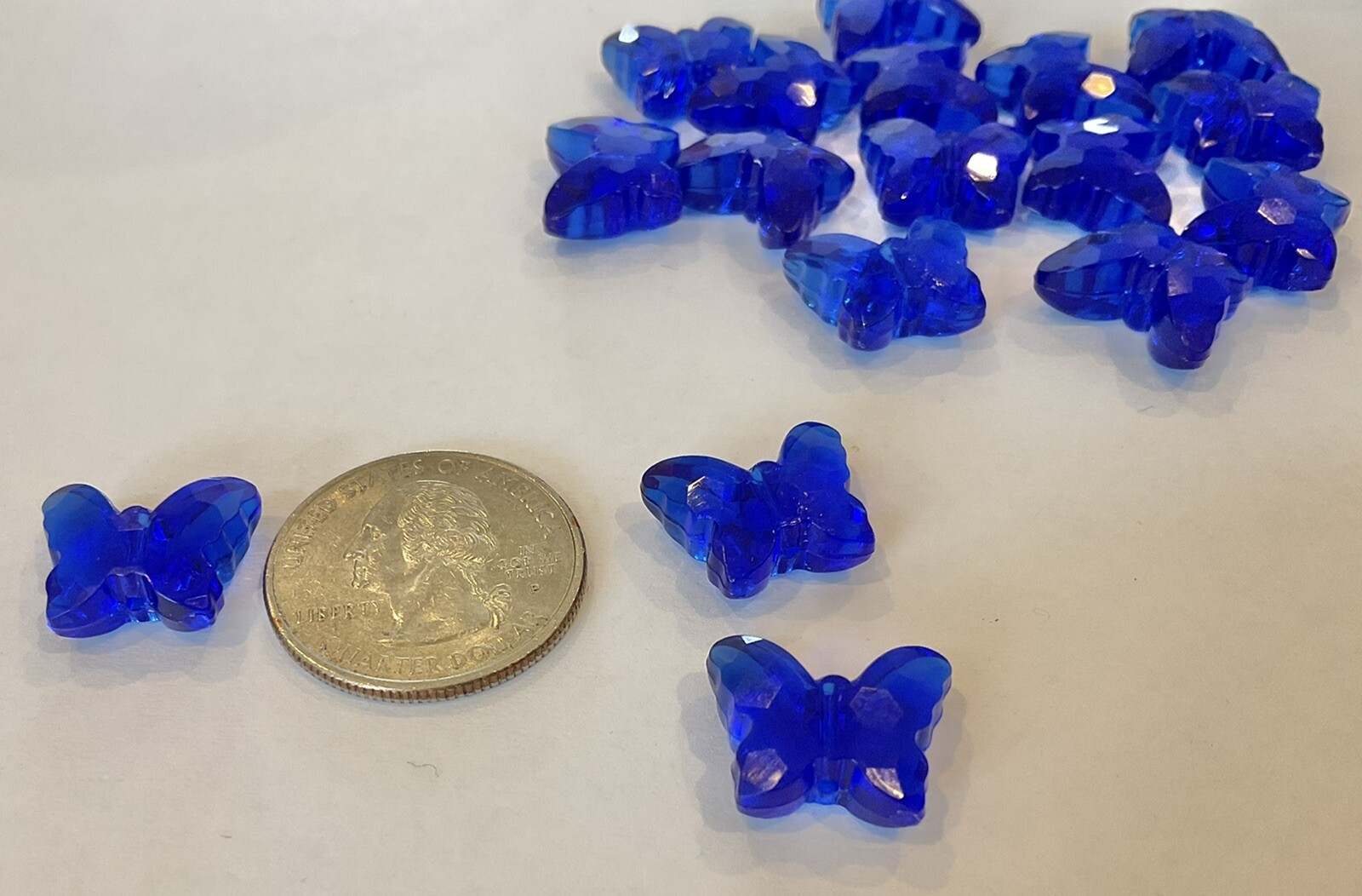 Plexi- Vintage German(1980s) 22MM Butterfly Beads Blue(20 PCs $9.99)