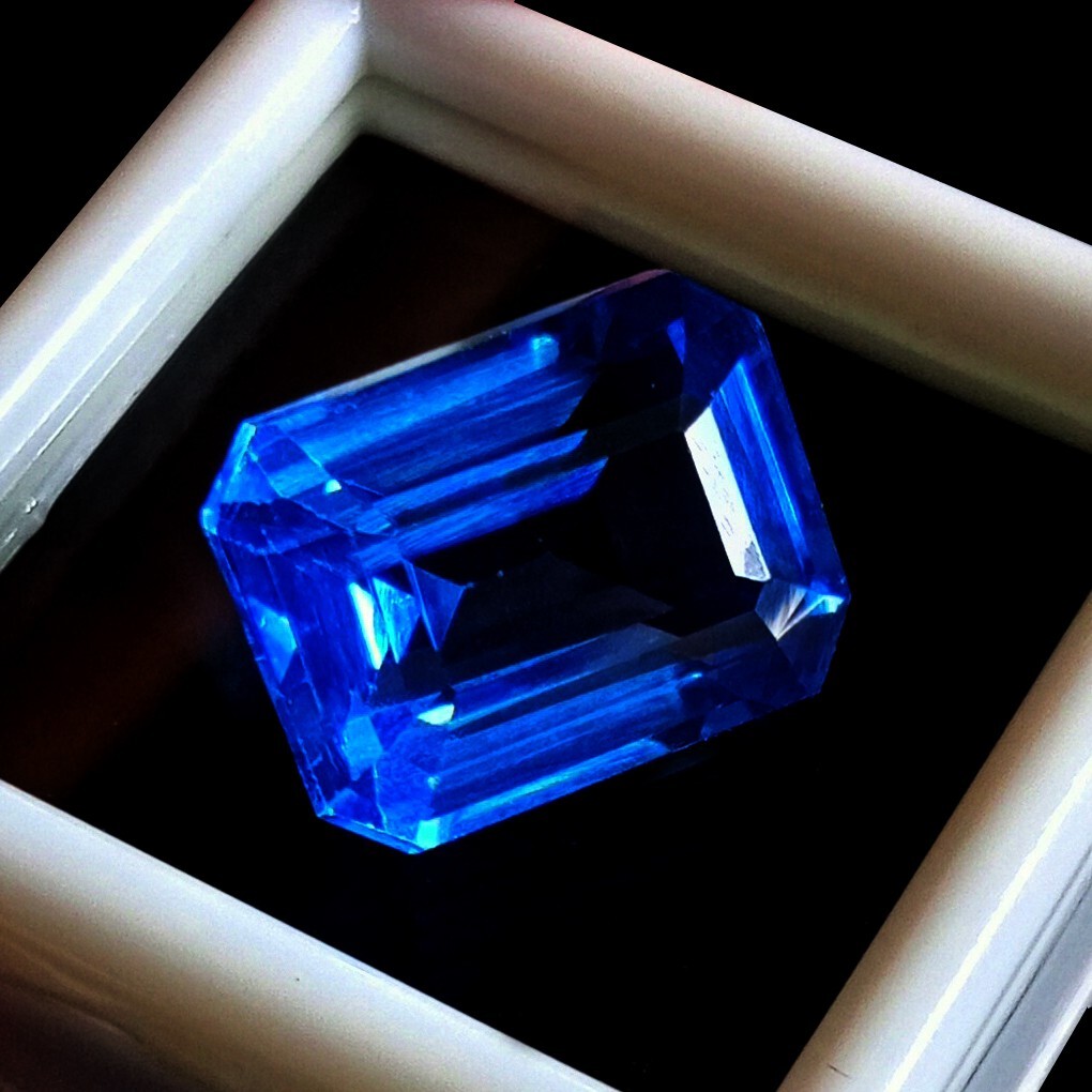 Natural Blue Aquamarine Emerald Cut Certified 10-12 Ct Stunning Loose Gemstone