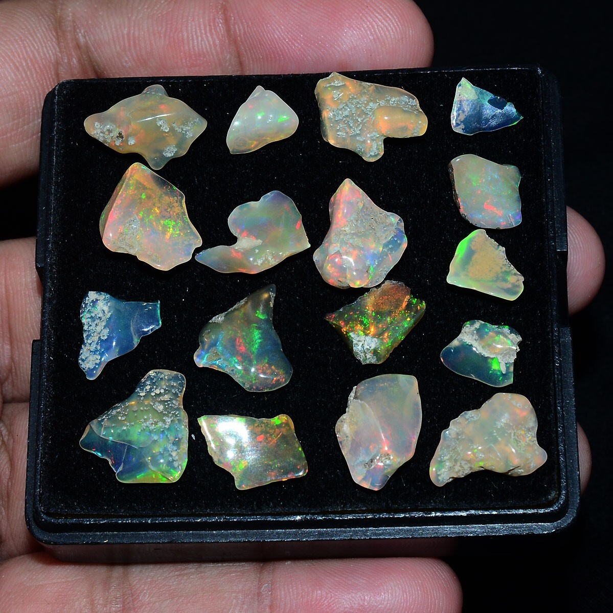 17 Pcs Natural Ethiopian Opal Rough AAA+ Grade Jumbo Welo Fire Raw Gemstones Lot