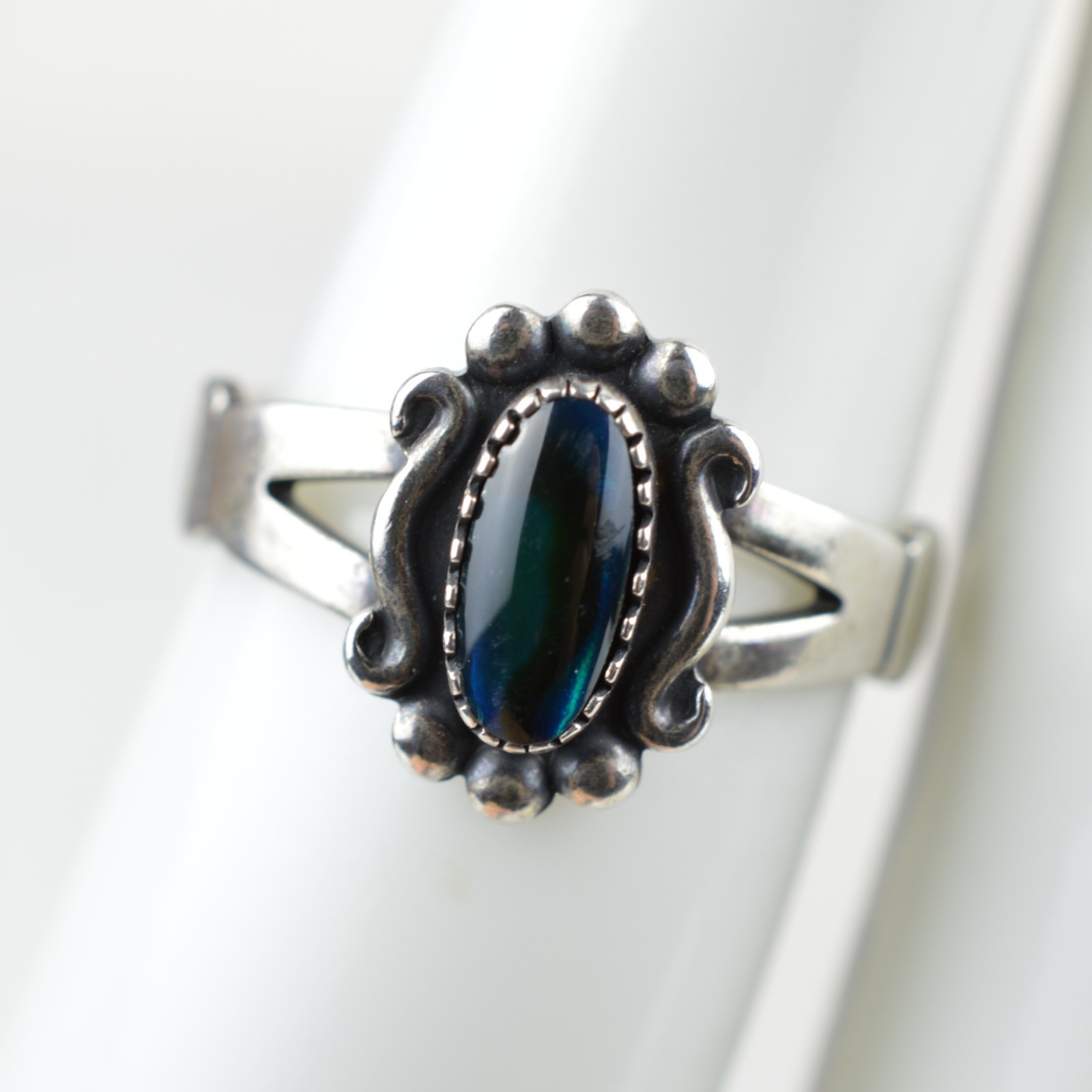 Vintage Signed Wheeler Sterling Silver Paua Abalone Shell Ring 5.75 Southwestern