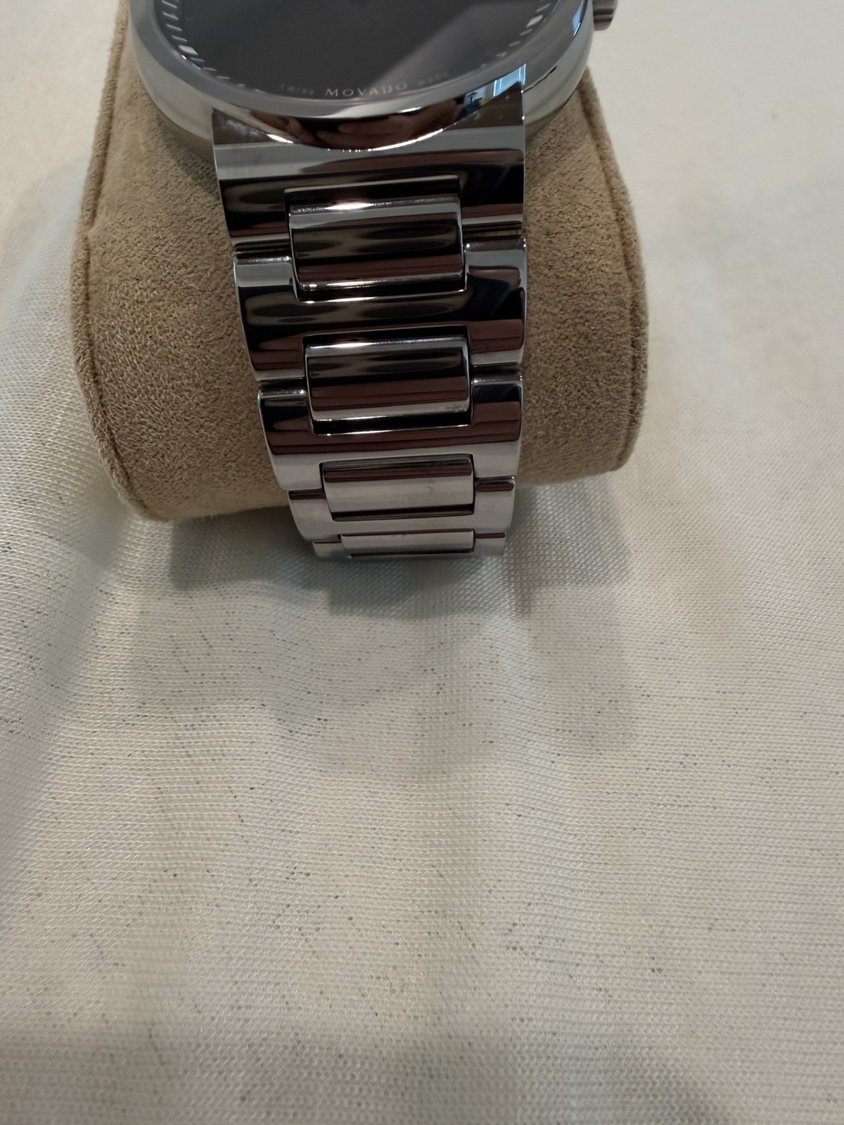 Movado DURA TUNGSTEN Museum Mens Watch Black Dial Ref 0606433 Swiss Box / Papers