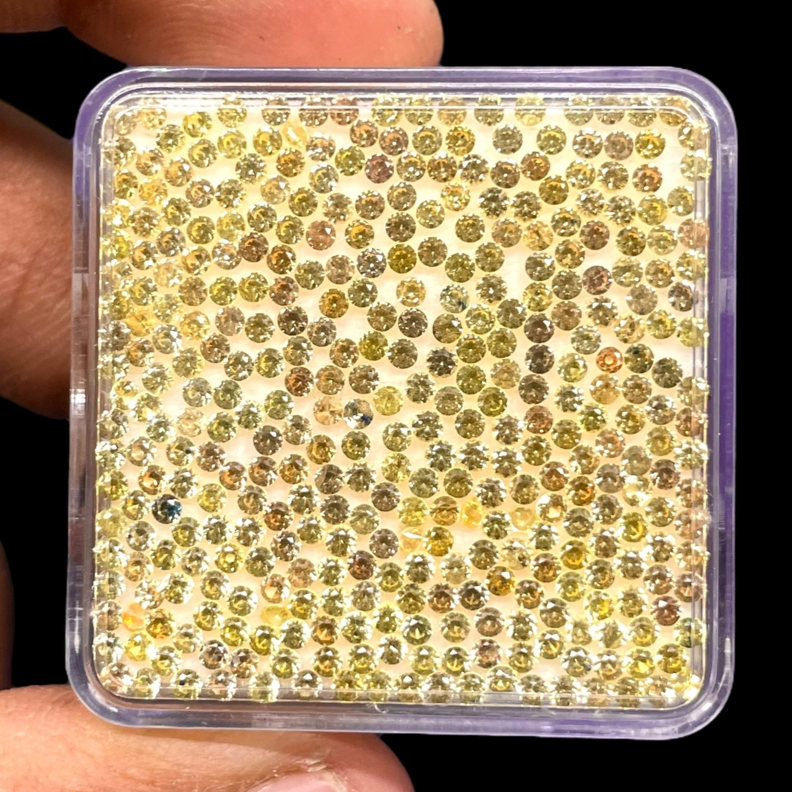 50 Pcs Natural Yellow Sapphire 1.7mm Round Diamond Cut Loose Gemstones Sri Lanka