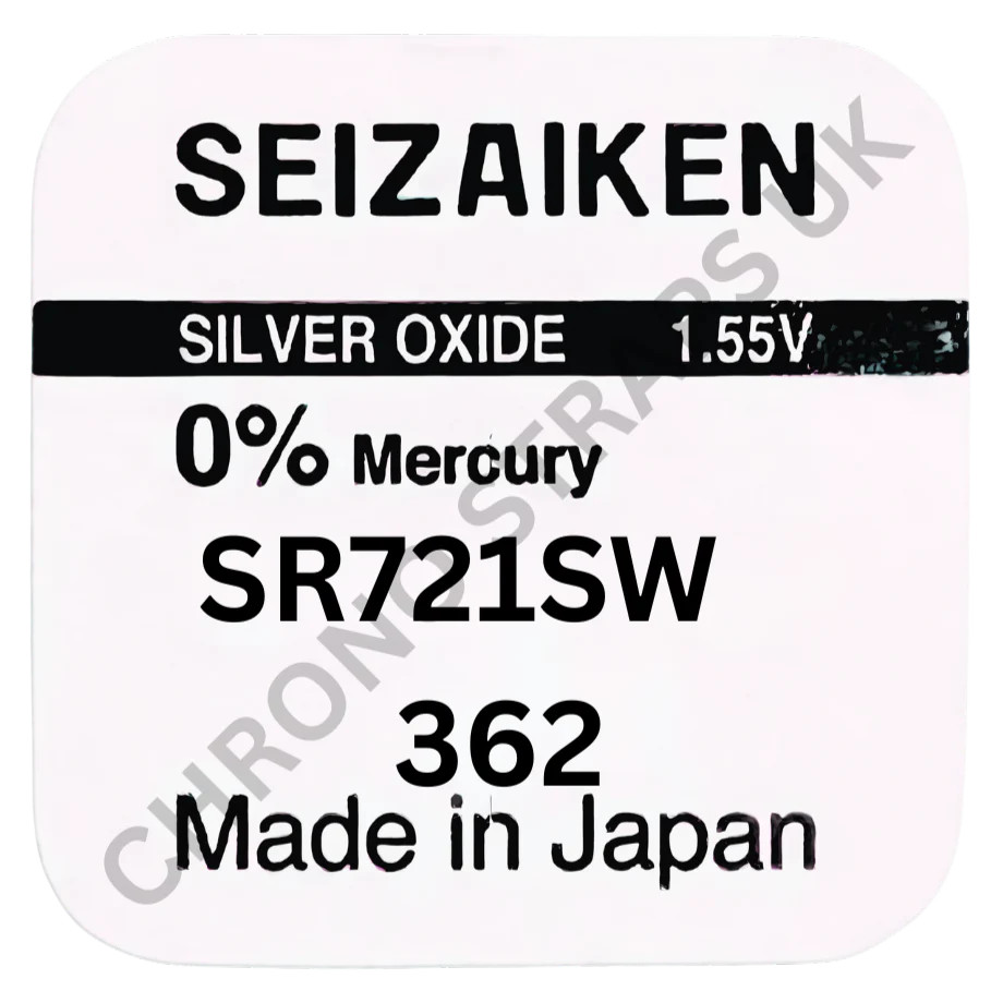 Seizaiken 362 / SR721SW Silver Oxide Watch Battery