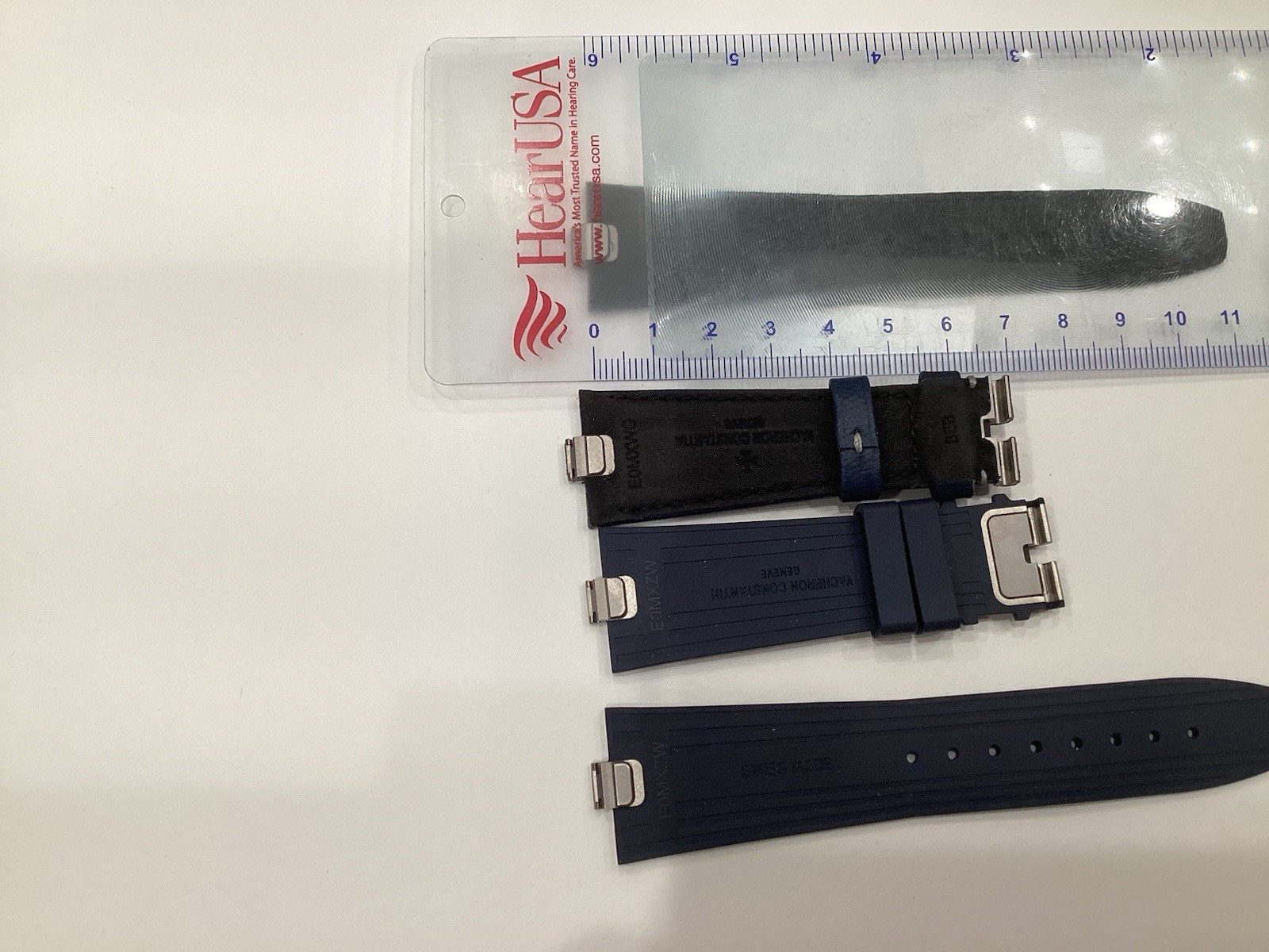Vacheron Constantin Overseas Gen3 Pair Blue Leather & Rubber Watch Strap OEM