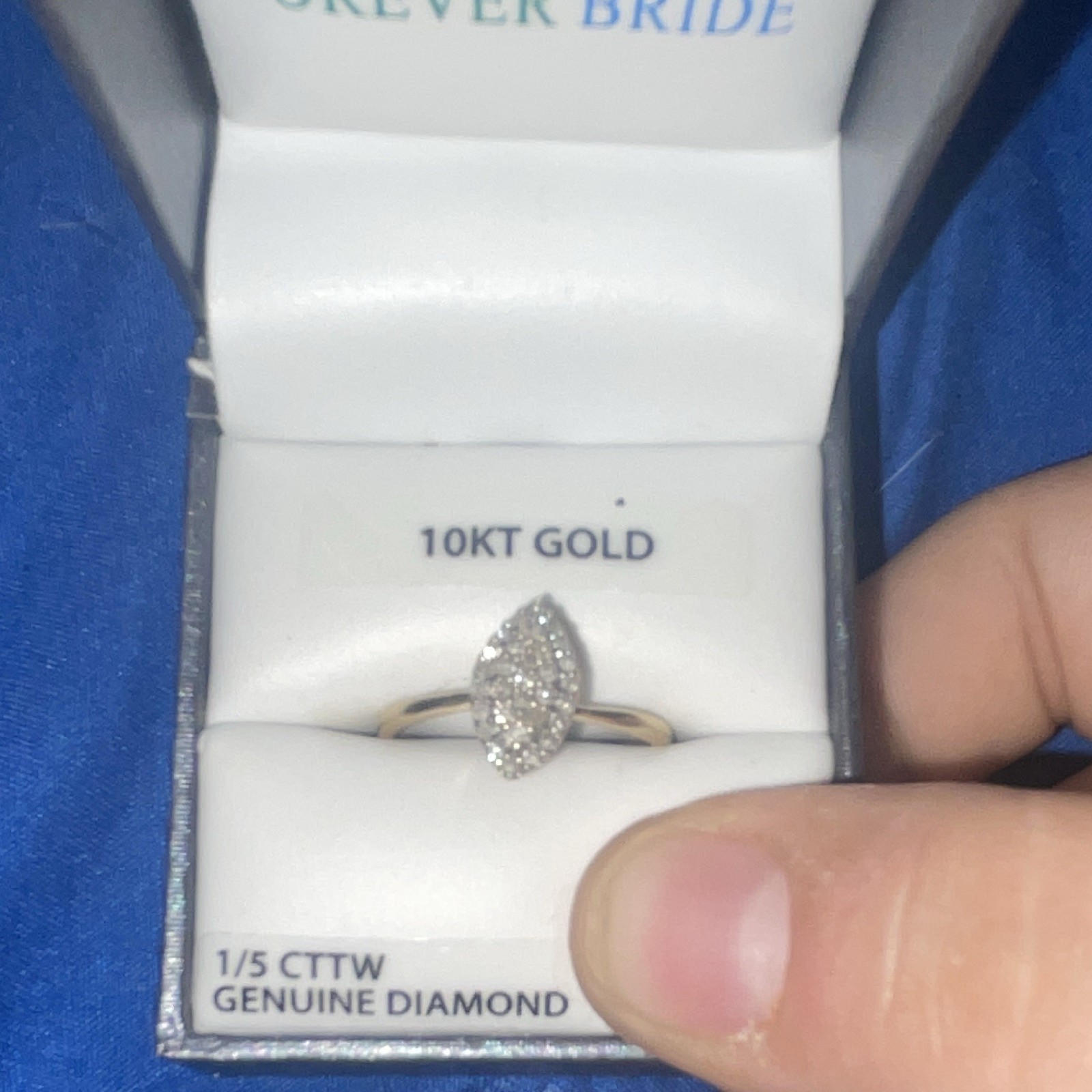 Forever Bride 10K Gold Diamond Engagement Ring 1/5 CTTW Sz 7