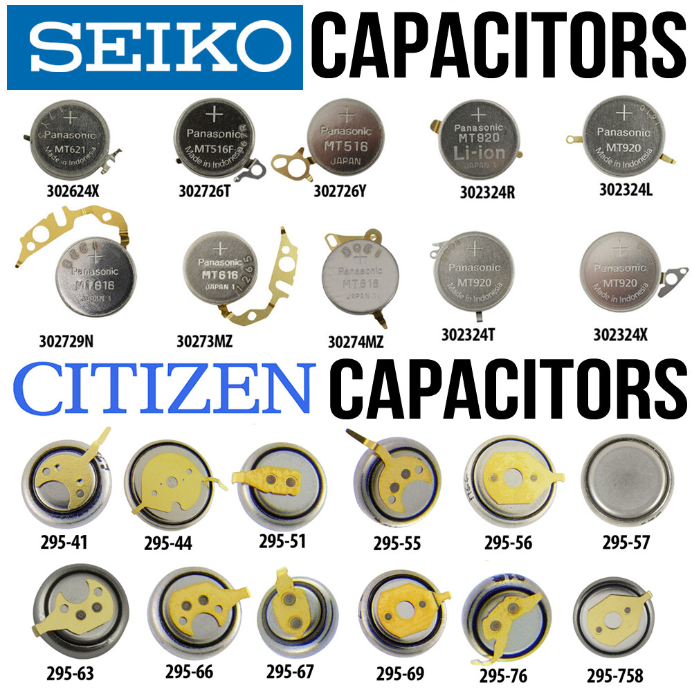Citizen & Seiko Watch Battery Capacitors Replacement Parts Repair Service – NEW!