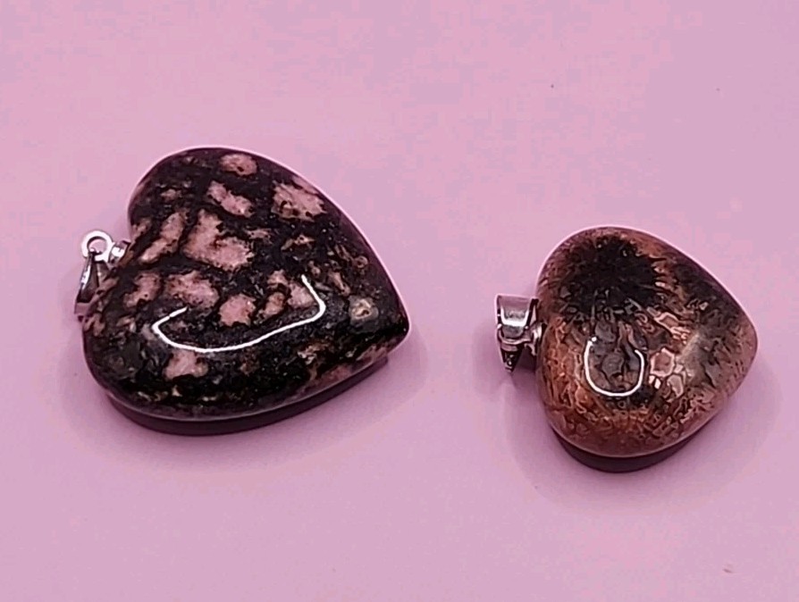 NEW TGS Jewelry Heart Shaped Crystal Pendent + Bonus Mini Pendent