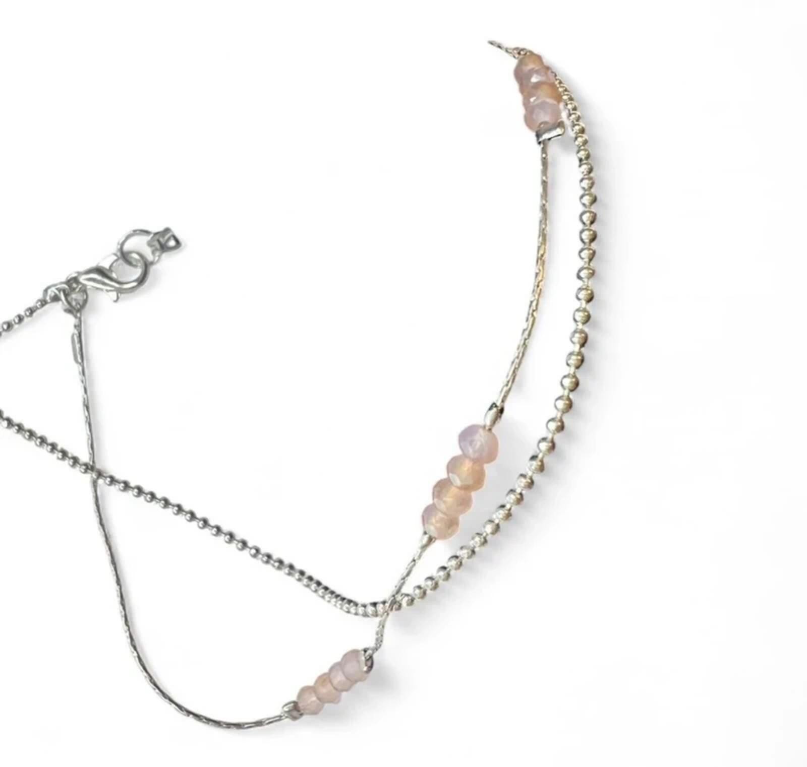 Vintage Rose Quartz y2k Dainty Bracelet