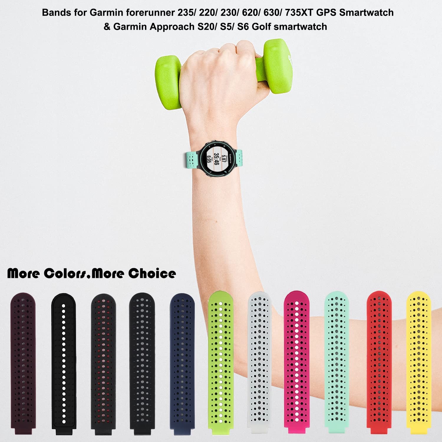For Garmin Approach S20 S5 S6 Watch Bands Replacement Colorful Strap Wristband A