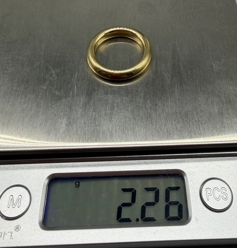 14k Yellow Gold Resin Core Milor Band Ring Sz 6.75 Italy Italian Simple Classic