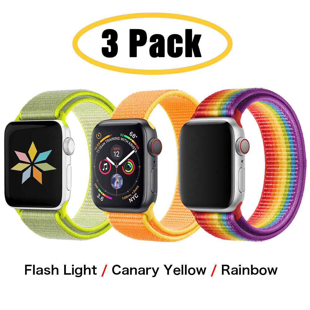 3 PACK Nylon Sport Band Strap For Apple Watch Series 11 10 9 8 7 6 SE 38/49mm