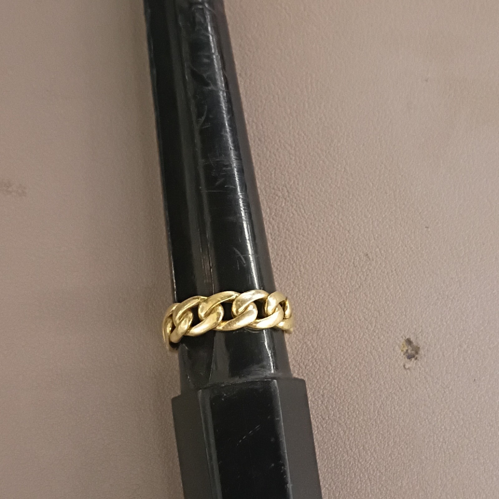 🔥 Heavy 10k Gold Cuban Chain Link Band Ring Size 14 12.8 Grams 8mm