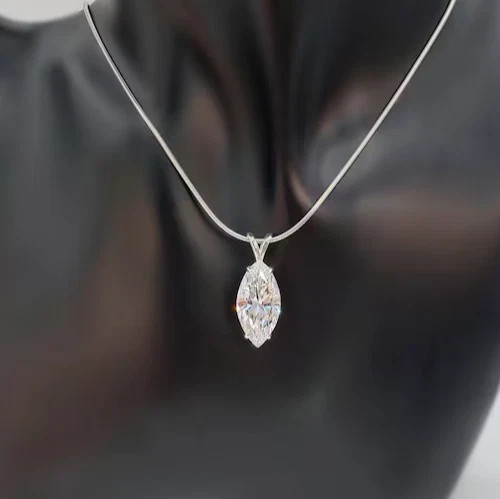 2.00 Ct Certified Marquise Diamond Pendant-Great Luster Shine ! No Tariff.