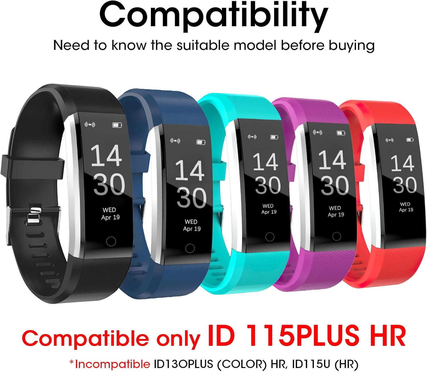 Watch Bands Replacement for Id115Plus HR, Very Fit Pro Activity Fitness Tracker