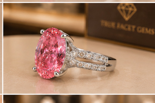 Natural Pink Sapphire & Diamond Wedding Gift Ring 14k White Gold 6 (Import Free)