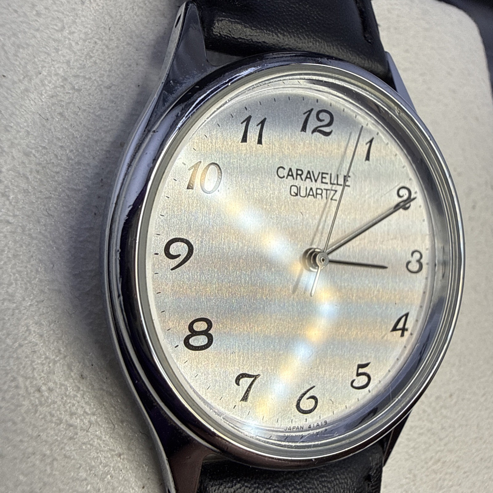 Vintage Caravelle By Bulova Men’s Mechanical Watch Working New leather Band 32MM