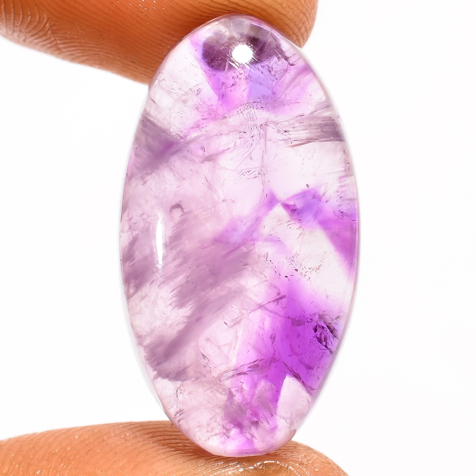 Natural Trapiche Amethyst Oval Shape Cabochon Gemstone 23 Ct 27X15X6 mm EE-39168