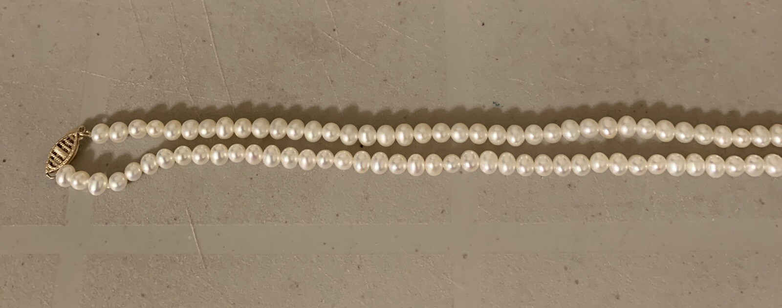 Vintage 10K Gold Cultured White Pearl Necklace 6mm 18” Timeless Classic Luxury