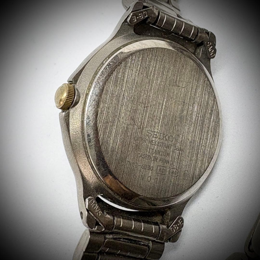 SEIKO SPIRIT Titanium Ladies Watch, Gold Dial, Working Condition, New Battery Re