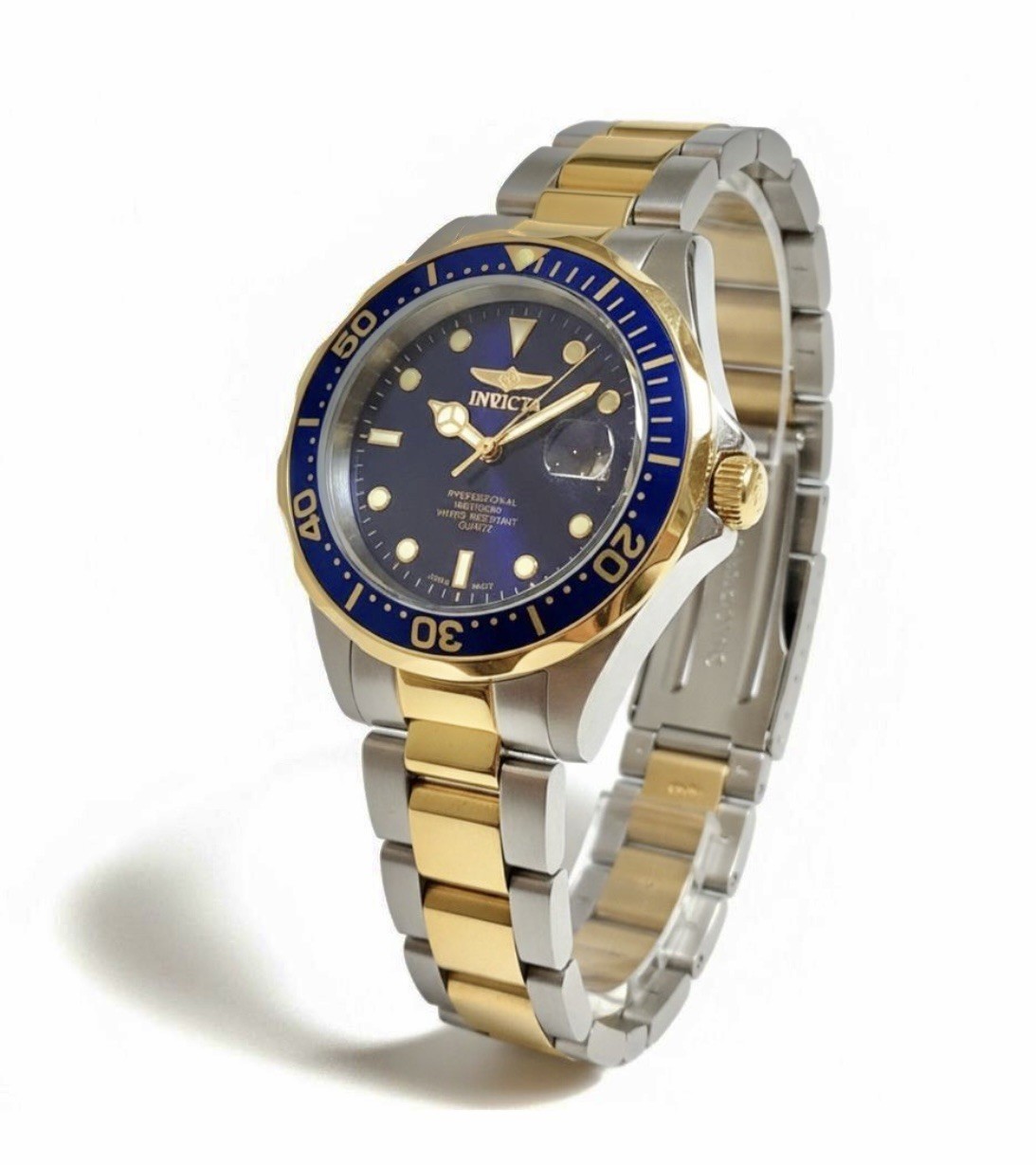 Invicta Men’s Watch Stainless Steel Bracelet, Blue Dial, Quartz Movement
